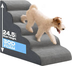 Dog Stairs for High Beds Up to 30", Extra-Tall 5-Step Dog Steps for Bed, 24.5" Tall Foam Pet Stairs for Small & Medium Dogs, Gen