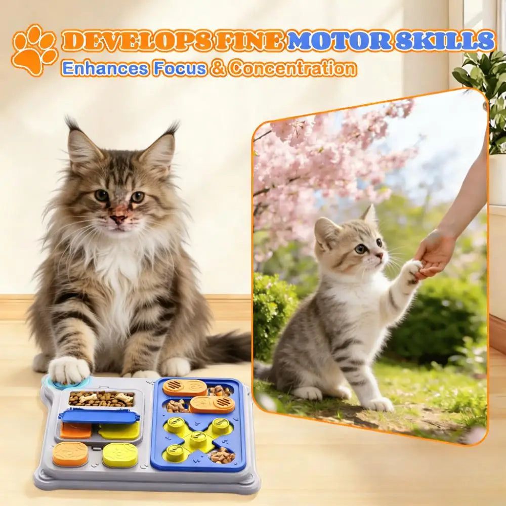 Slow Feeder Cat Toy: Interactive Treat Dispenser for Indoor Pet Training & Mental Stimulation