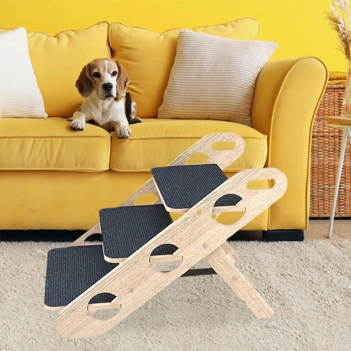 Pet Steps Dog Stairs Extra Wide Pet Steps for Indoor Use Older Dogs Cats