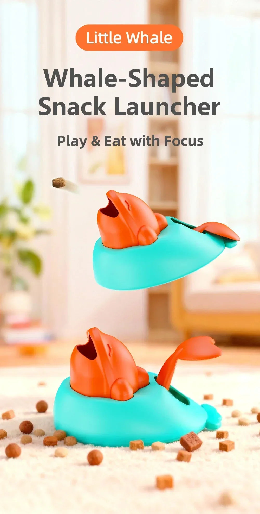 Interactive Dog Toy Snack Launcher Funny Training Feeding Tool for Small Medium Pet Puppy Slow Feeder Cat Puzzle Treat Dispenser
