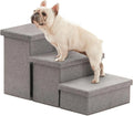 Dog Stairs for High Bed 18" H, Foldable Pet Stairs for Small Medium or Large Dogs Puppy with Storage for Bed or Cou