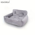 KEMORELA Car Seat for Cats & Small Dogs Winter Soft Gray Ergonomic Pet Carrier with Adjustable Straps Durable Polyester Material