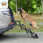 Portable Foldable Car Pet Ramp, Non-Slip Adjustable Vehicle Step Ladder, Aluminum Alloy Assist Stairs for Dogs Cats