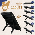 Portable Luxury Handheld Foldable Solid Wood Pet Ramp Ladder with Non-Slip Surface for Dogs-Adjustable Outdoor Pet Stairs
