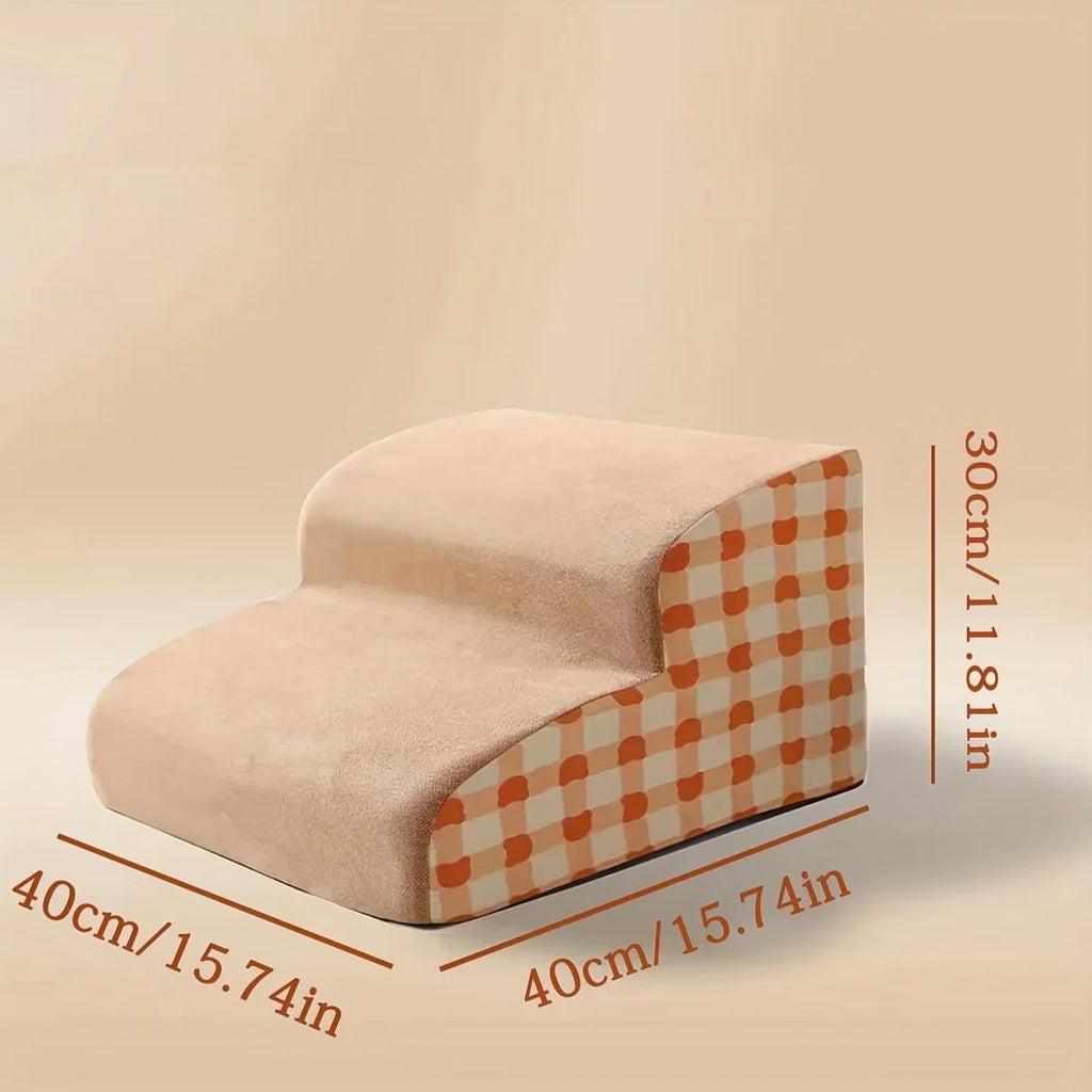 1pc Pet Stairs for Sofa & Bed, 2/3 Step Foam Ramp for Small Senior Dogs, Portable Non-Slip Steps To Relieve Joints