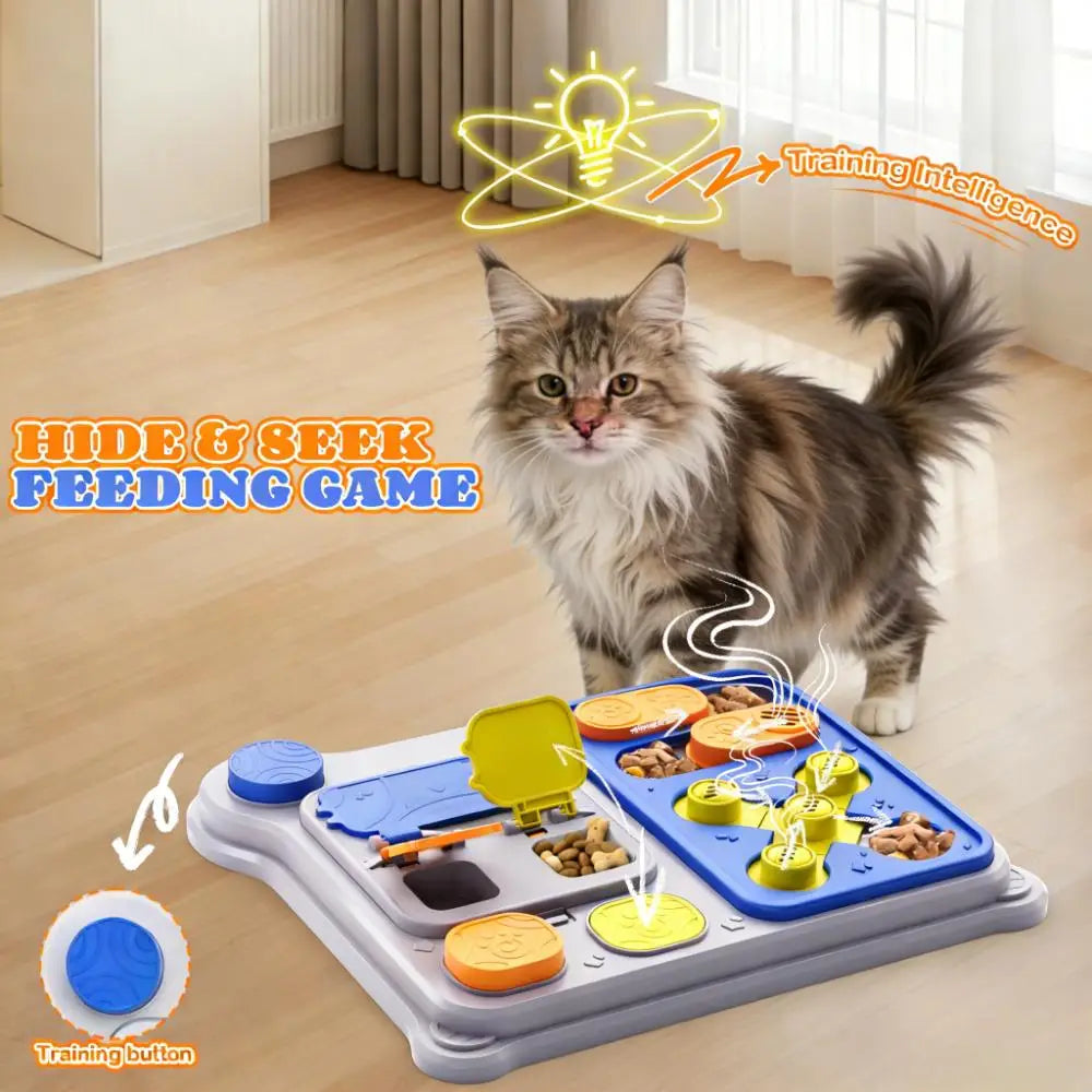Slow Feeder Cat Toy: Interactive Treat Dispenser for Indoor Pet Training & Mental Stimulation