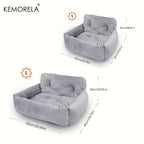 KEMORELA Car Seat for Cats & Small Dogs Winter Soft Gray Ergonomic Pet Carrier with Adjustable Straps Durable Polyester Material
