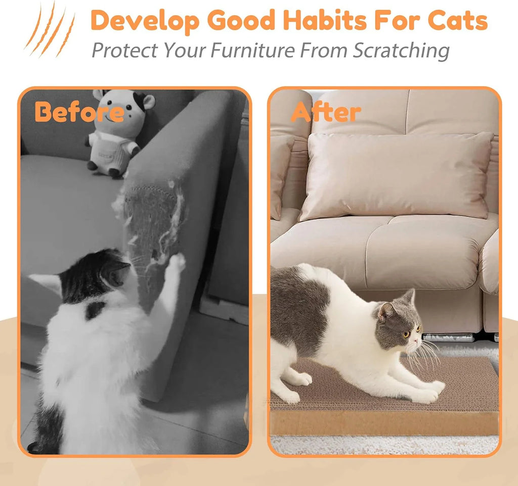 Durable Cardboard Cat Scratching Pad with Cat Bed Combo Non-Shedding All-Season Pet Bed Toy for Cats, Essential Pet Supplies