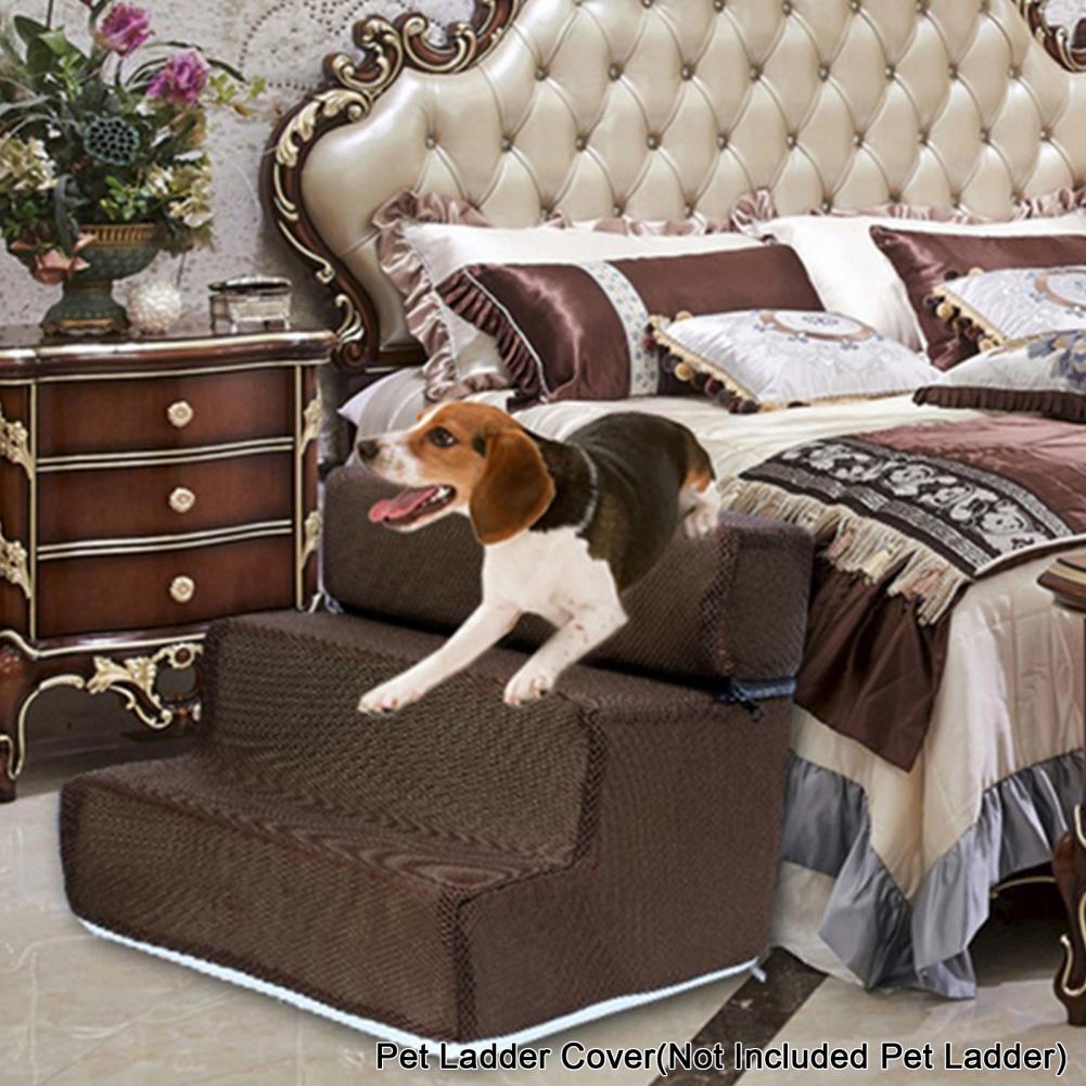 3 Steps Stairs Pet Ladder Cover Faux Leather Mesh Breathable Pet Steps Stairs Case Anti-slip Puppy Climbing Ladder Case Cover