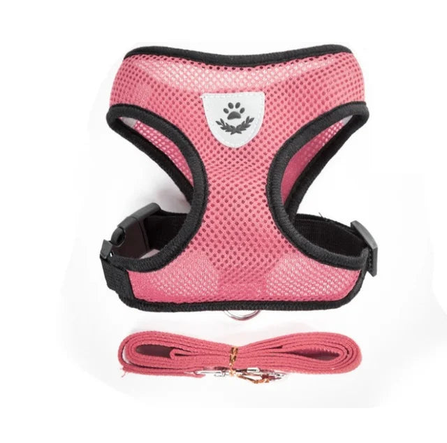 Breathable Mesh Cat Harness and Leash Set | Reflective Soft Vest for Small Cats and Dogs