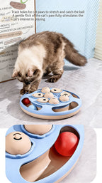 Smart Cat Puzzle Toy Slow Feeder Interactive Turntable Food Dispenser For Indoor Cats Anti-Boredom Pet Training Play Toy