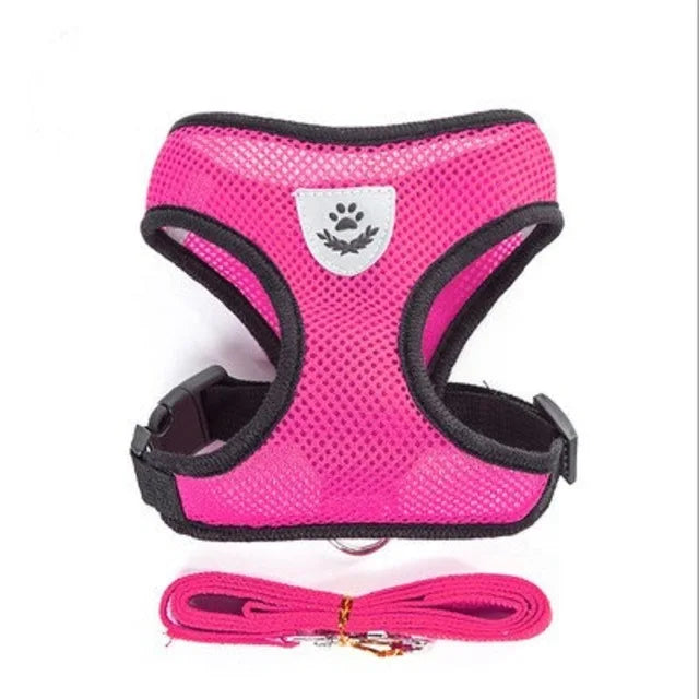 Breathable Mesh Cat Harness and Leash Set | Reflective Soft Vest for Small Cats and Dogs
