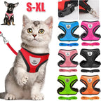 Breathable Mesh Cat Harness and Leash Set | Reflective Soft Vest for Small Cats and Dogs