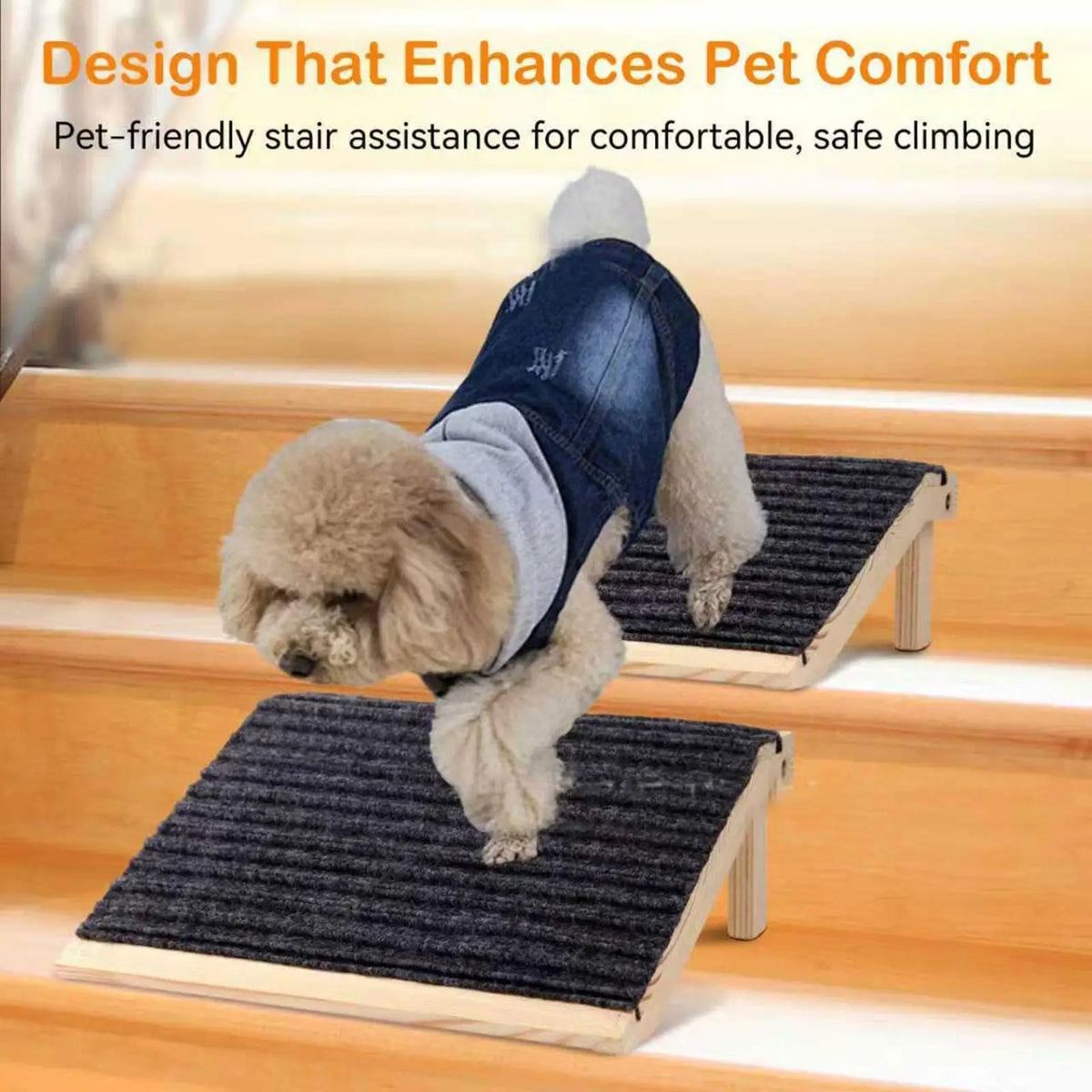 Dog Ramp Stairs Triangular Support Portable Pet Supplies Dog Stair Ramp Wood Pet Ramp Pet Ladder, for Sofa Car Bed Small Dogs