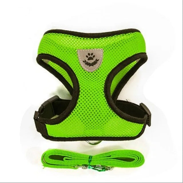 Breathable Mesh Cat Harness and Leash Set | Reflective Soft Vest for Small Cats and Dogs