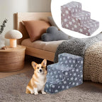 Dog Stairs 3 Steps Dog Stairs Ramp for High Beds Non-Slip Removable Cat Ladder Balanced Climbing Pet Ramp for Sofa Bedroom Chair