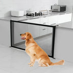 Pet Dog Safety Barrier Fence – Folding Mesh Gate with 4 Hooks for Stairs & Doorways