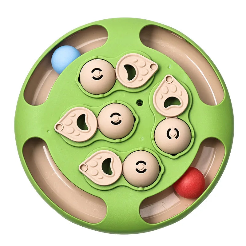 Smart Cat Puzzle Toy Slow Feeder Interactive Turntable Food Dispenser For Indoor Cats Anti-Boredom Pet Training Play Toy