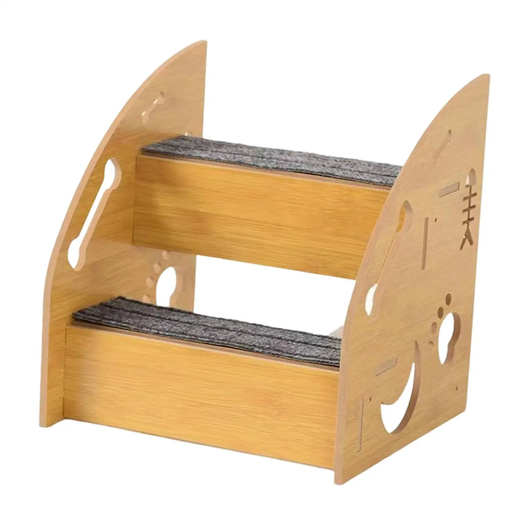Dog Stairs Wooden Ramp Wear Resistant Steps Non Slip Ladder for Small Dogs Cats Home Sofa Bed
