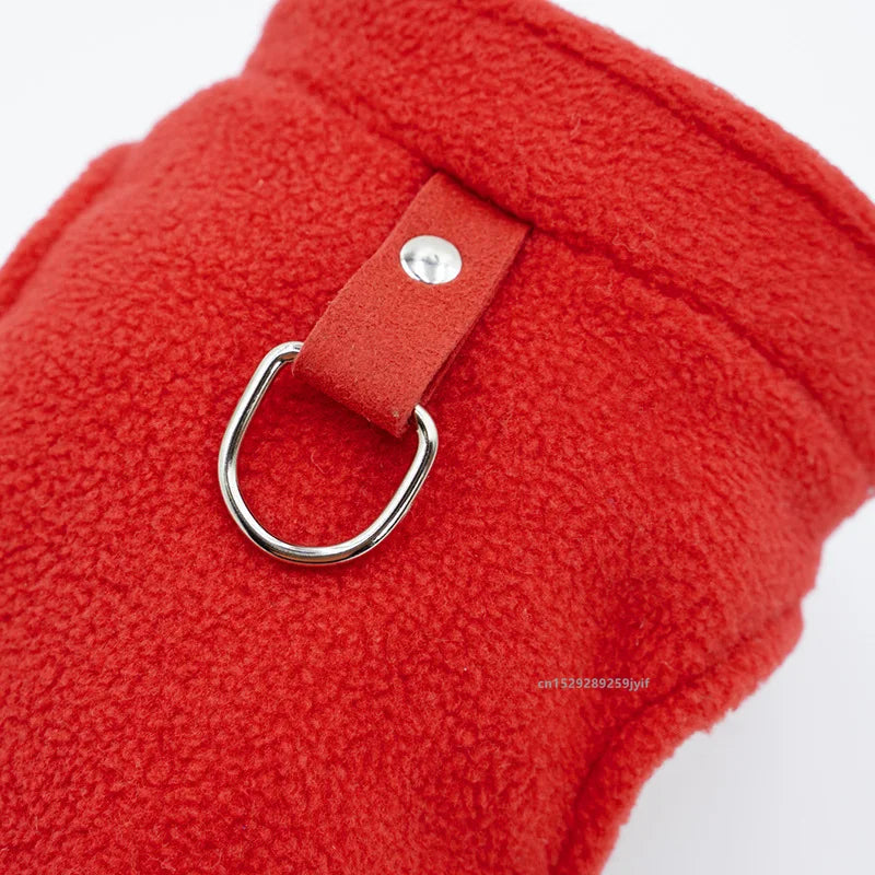 Winter Warm Dog Jacket with D-Ring – Cozy Pet Vest for Small Dogs & Cats