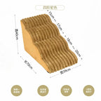 Plush Dogs Ladder with 35° Slope Ramp Non-Slip High Resilience Sponge Steps Pets Stairs Bedside Ramp Dog Supplies Accessories