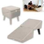 2-in-1 Convertible Wooden Home Step Stool Dog Ramp Stairs, Dog Ramp Ottoman, Folding Non Slip Split Ottoman Doggie Ramp
