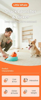 Interactive Dog Toy Snack Launcher Funny Training Feeding Tool for Small Medium Pet Puppy Slow Feeder Cat Puzzle Treat Dispenser