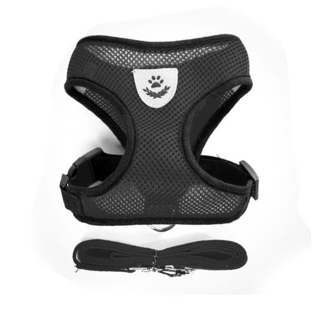 Breathable Mesh Cat Harness and Leash Set | Reflective Soft Vest for Small Cats and Dogs
