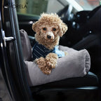 KEMORELA Car Seat for Cats & Small Dogs Winter Soft Gray Ergonomic Pet Carrier with Adjustable Straps Durable Polyester Material