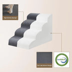 Pet Stairs for Dogs 4-Step, 19.6' H Pet Stairs for High Bed, Couch Sofa & Chair, 30D Material Soft Foam Dog Steps with Non-Slip