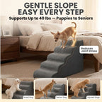 Dog Stairs for High Beds Up to 30", Extra-Tall 5-Step Dog Steps for Bed, 24.5" Tall Foam Pet Stairs for Small & Medium Dogs, Gen