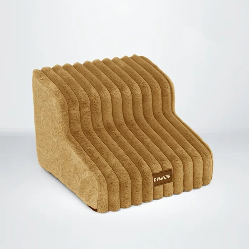 Plush Dogs Ladder with 35° Slope Ramp Non-Slip High Resilience Sponge Steps Pets Stairs Bedside Ramp Dog Supplies Accessories