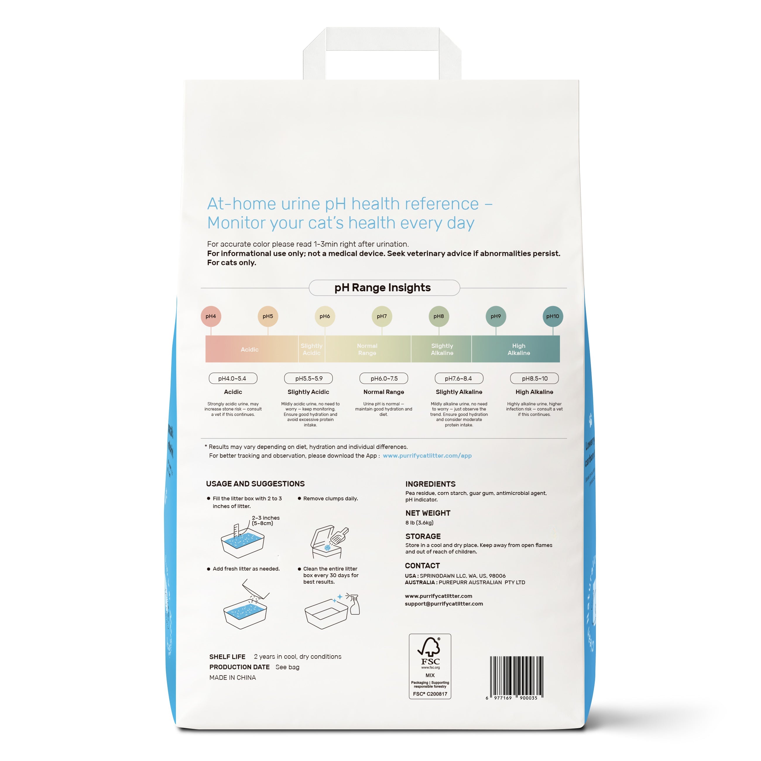 Purrify Health Monitoring Cat Litter Color Changing Clumping Low Dust