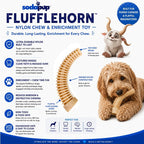 Flufflehorn Dental Antler - Indestructible Nylon Dog Chew Toy XL | USA Made