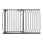 Baby Gate, 29.5"-46.4" Extra Wide, 30" High, Dog Gate for Stairs Doorways and House, Easy Step Walk Thru Auto Close Child Gate Pet Security Gate with Pressure Mount Kit and Wall Mount Kit, Black