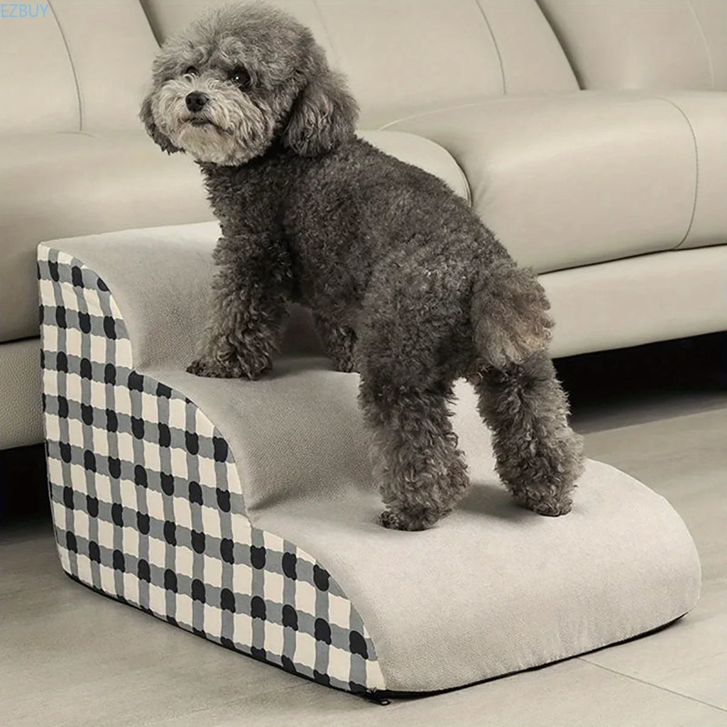 Pet 2/3 Steps High Density Foam Dogs Secure Stairs Ramps Non-Slip Pets Steps for Older Dogs Pets with Joint Pain Sofa Bed Ladder