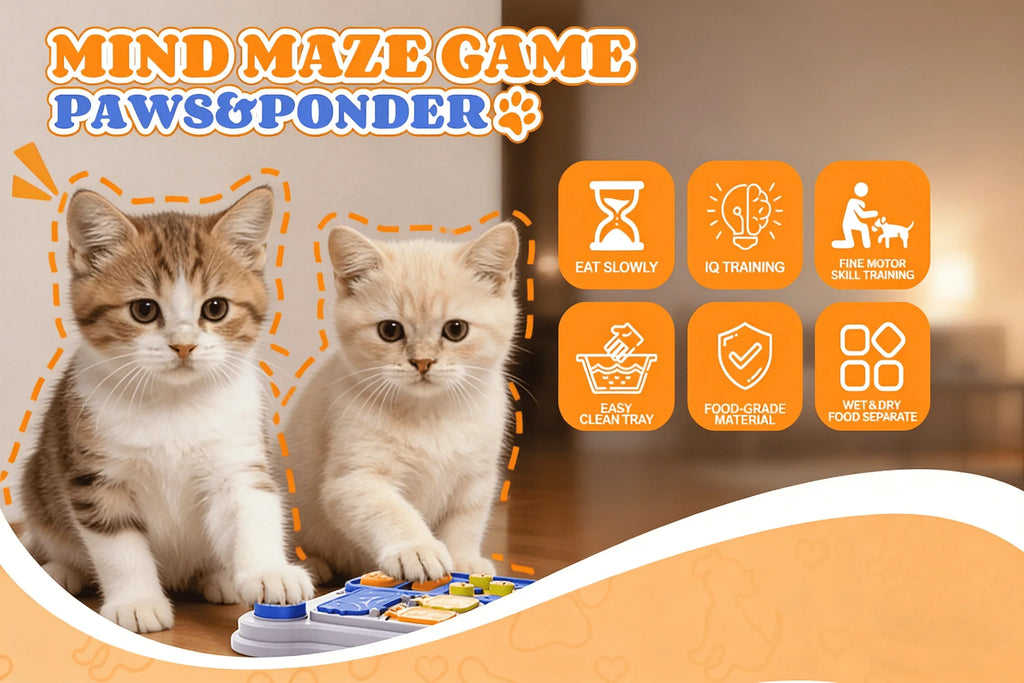 Slow Feeder Cat Toy: Interactive Treat Dispenser for Indoor Pet Training & Mental Stimulation