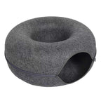 Felt Donut Cat Bed | 2-in-1 Cat Tunnel Bed & Hideout