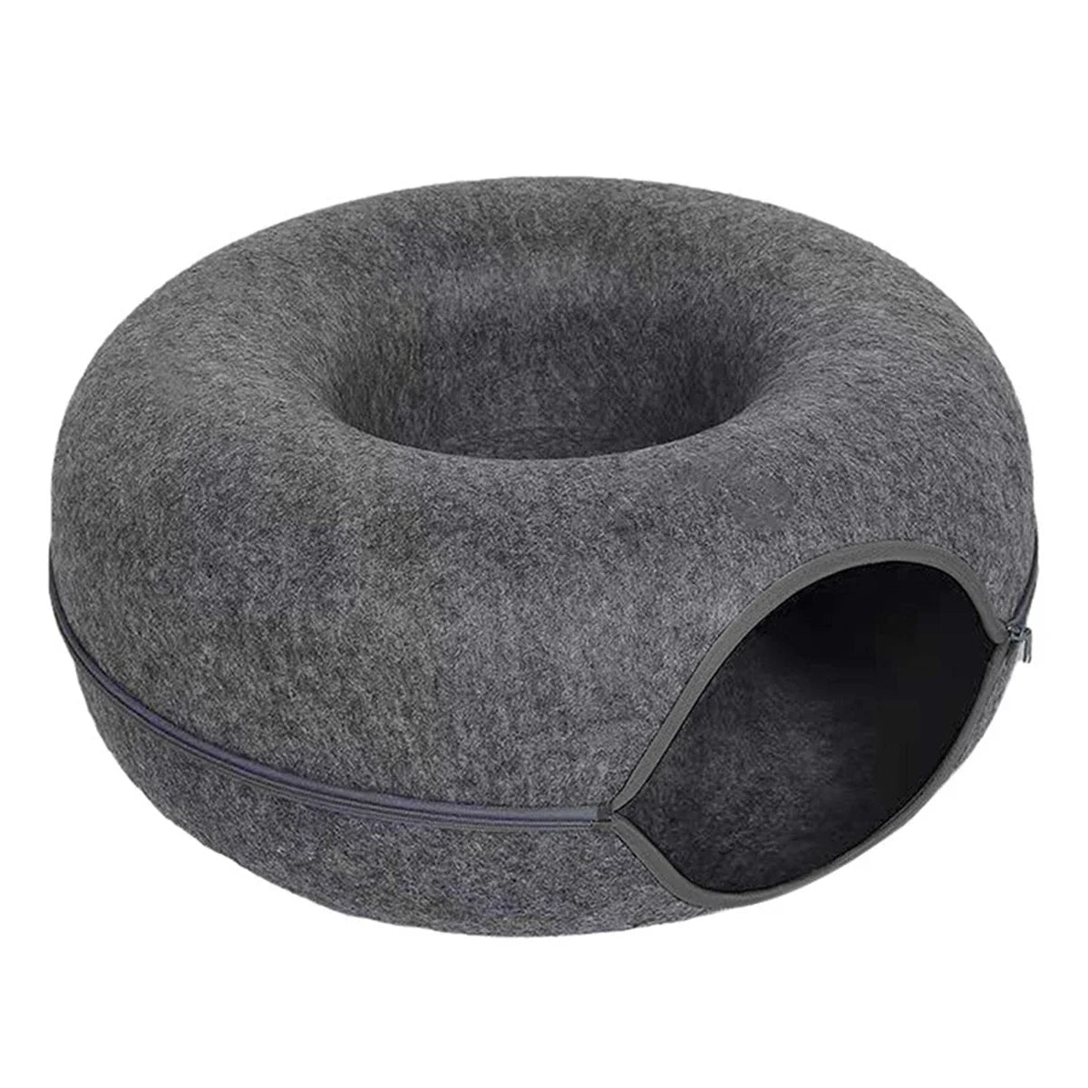Felt Donut Cat Bed | 2-in-1 Cat Tunnel Bed & Hideout