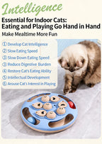 Smart Cat Puzzle Toy Slow Feeder Interactive Turntable Food Dispenser For Indoor Cats Anti-Boredom Pet Training Play Toy
