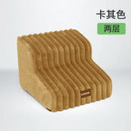 Plush Dogs Ladder with 35° Slope Ramp Non-Slip High Resilience Sponge Steps Pets Stairs Bedside Ramp Dog Supplies Accessories