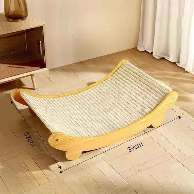 Wooden Cat Scratching Pad Bed – Detachable Wear-Resistant Scratch Board & Cat Lounge