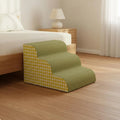Transformable Pet Stairs Ramp Cleanable Cover Foldable Pet Ramp Three-Tier Dog Stairs Non-Slip Surface for Older Animals