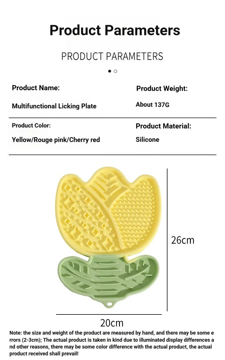 Multi-Function Lick Mat for Pets,Non-Slip Slow Feeder with Divider, Boredom Relief Anti-Choke Dining Mat for Dogs Cats,Dog Mat