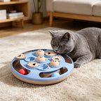 2-in-1 Cat Treat Puzzle Feeder Non-Slip Smart Cat Puzzle Toy Interactive Cat Turntable Slow Food Dispenser for Cats and Dogs