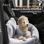 KEMORELA Car Seat for Cats & Small Dogs Winter Soft Gray Ergonomic Pet Carrier with Adjustable Straps Durable Polyester Material