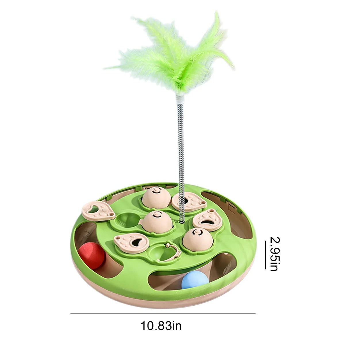 2-in-1 Cat Treat Puzzle Feeder Non-Slip Smart Cat Puzzle Toy Interactive Cat Turntable Slow Food Dispenser for Cats and Dogs