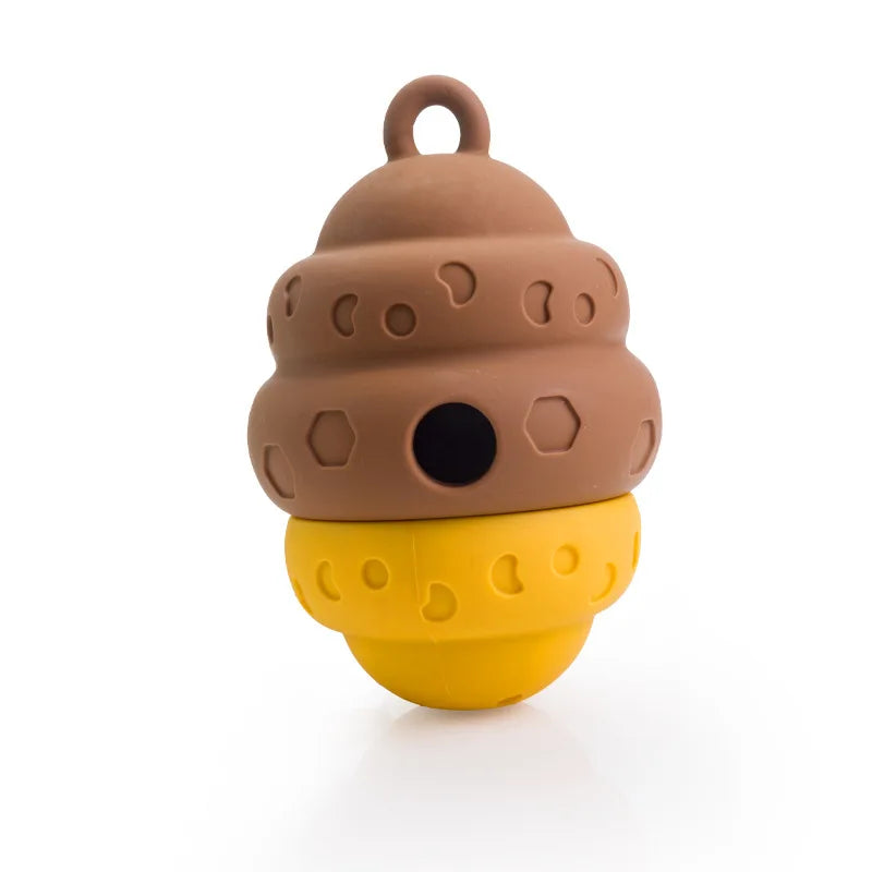 1pc Elastic Slow Feeder Pet Toy, Honeycomb-Shaped Rolling Food Dispenser for Cats, Dog Toy ,Dog Accessories, Pet Products