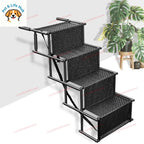 Portable Foldable Car Pet Ramp, Non-Slip Adjustable Vehicle Step Ladder, Aluminum Alloy Assist Stairs for Dogs Cats