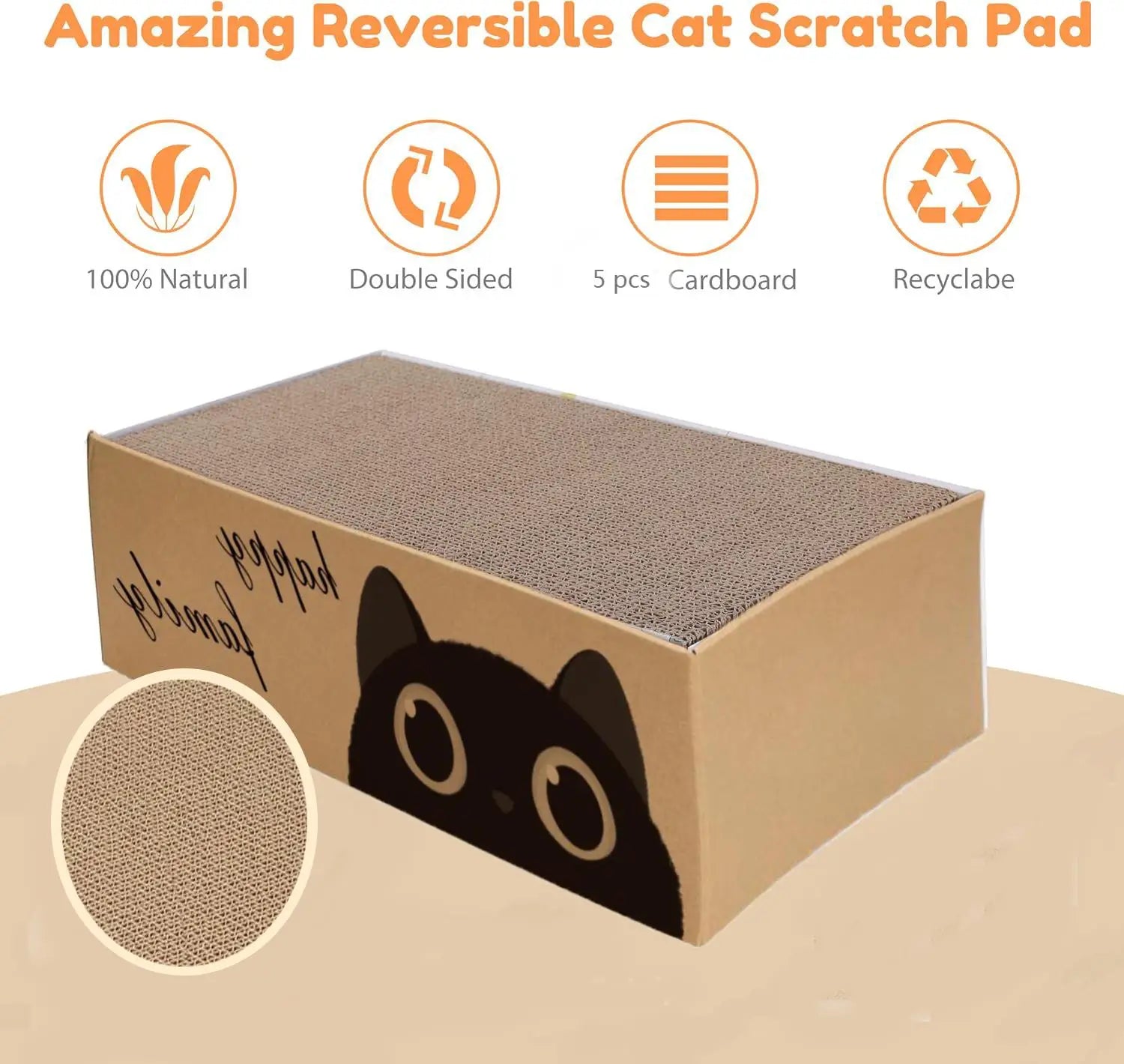 Durable Cardboard Cat Scratching Pad with Cat Bed Combo Non-Shedding All-Season Pet Bed Toy for Cats, Essential Pet Supplies